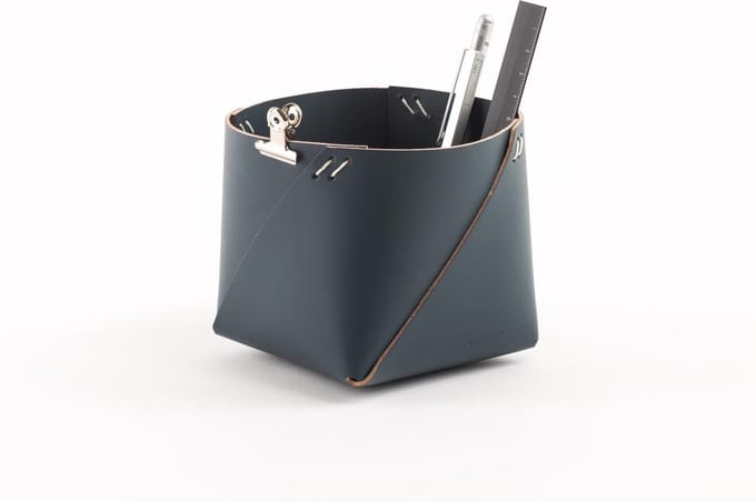 Vacavaliente - Ruca Opbergmand S - Gerecycled Leer - Blauw