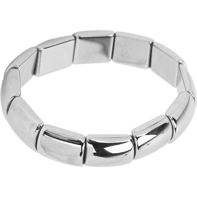 Terahertz Armband Rechthoek Kralen Stretch Bangle Vrouw Mannen Armband Cadeau Healing Stone white
