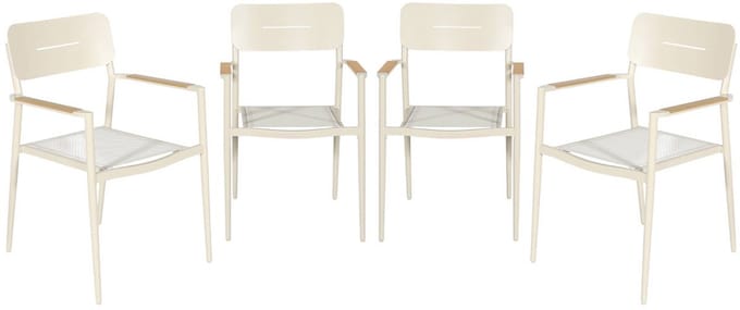 sweeek - Set van 4 tuinstoelen van aluminium en textileen - fira