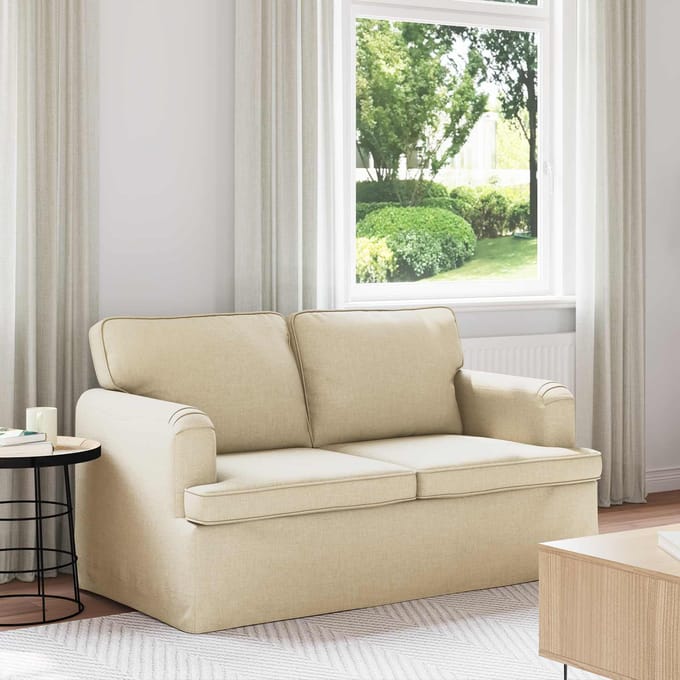 vidaXL - Bank - Crème - 144 - x - 80 - x - 85 - cm - Stof