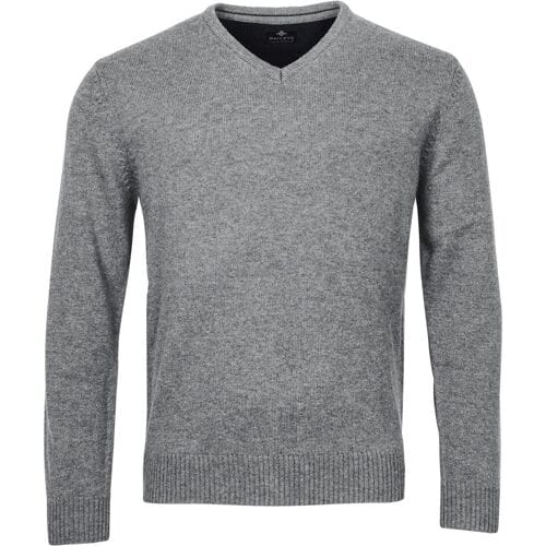 Baileys Trui Lambswool V-Neck Single Knit Midden Grijs / male