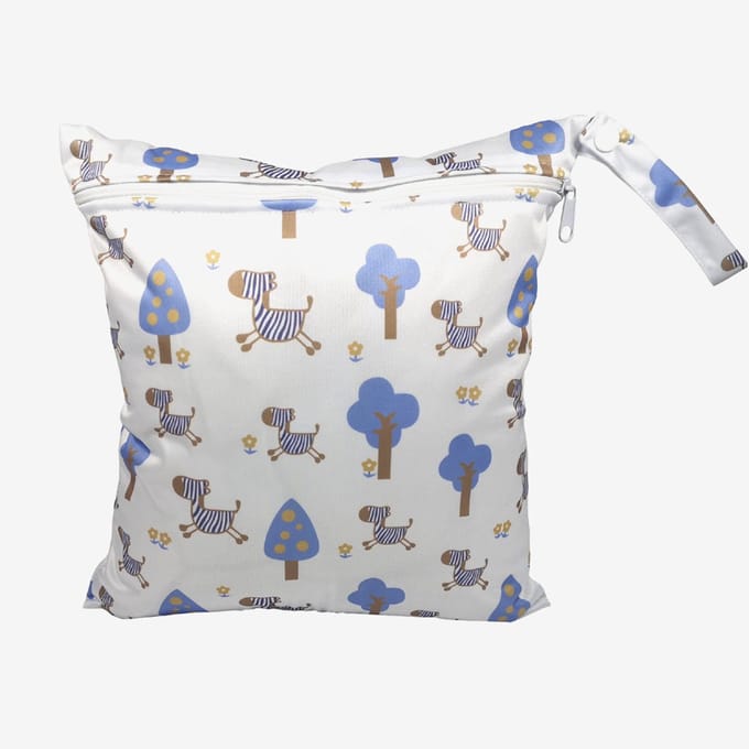 Strandtas met ritssluiting – Waterdichte strandtas – Luiertas – 28x30 cm –Blauwe zebra K241