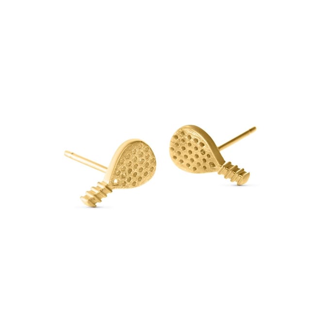 Lauren Sterk Amsterdam - oorbellen mini padel racket - goud verguld - extra coating