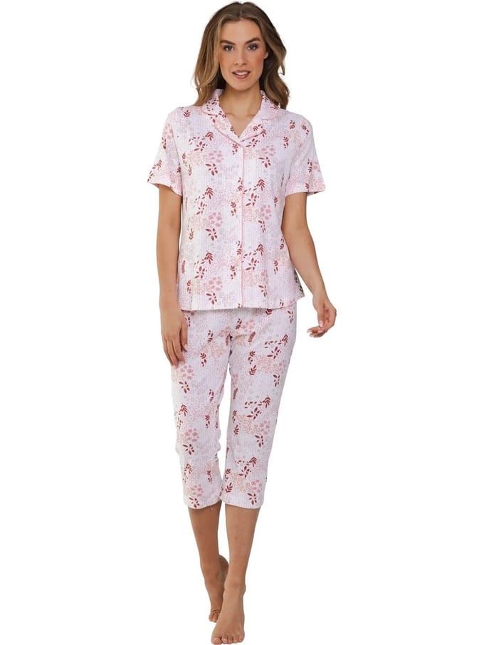 Pastunette Pyjama Coral Breeze - Katoen - Doorknoop - Wit - Maat 38
