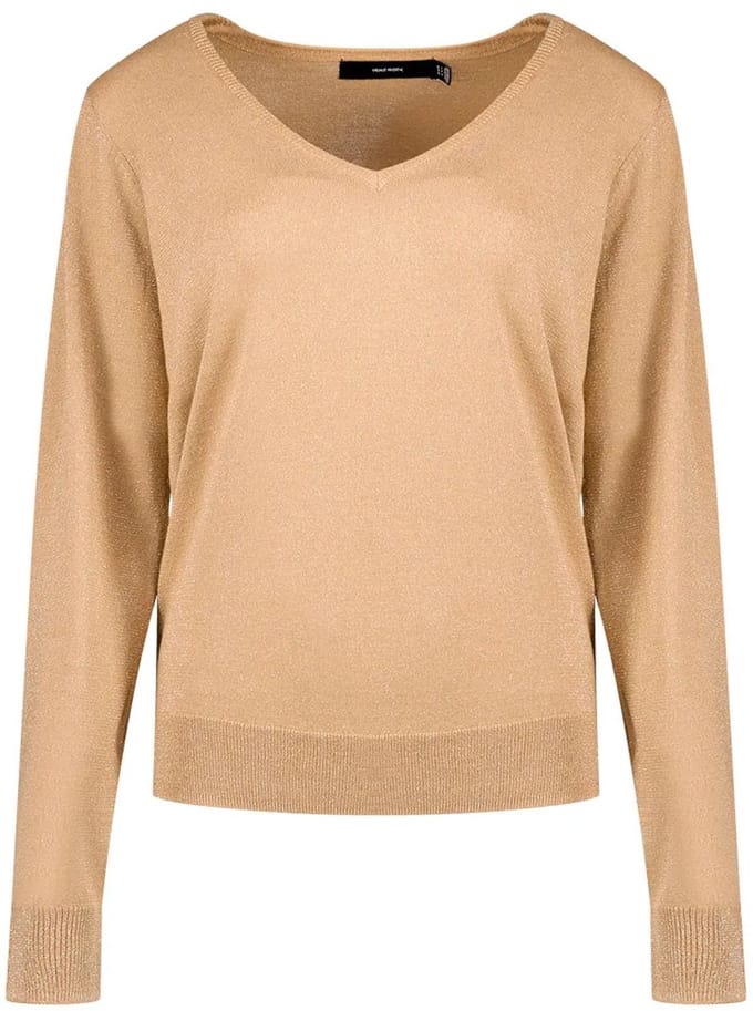 Vero Moda Blaze Glitter Trui Met V-hals Beige M Vrouw