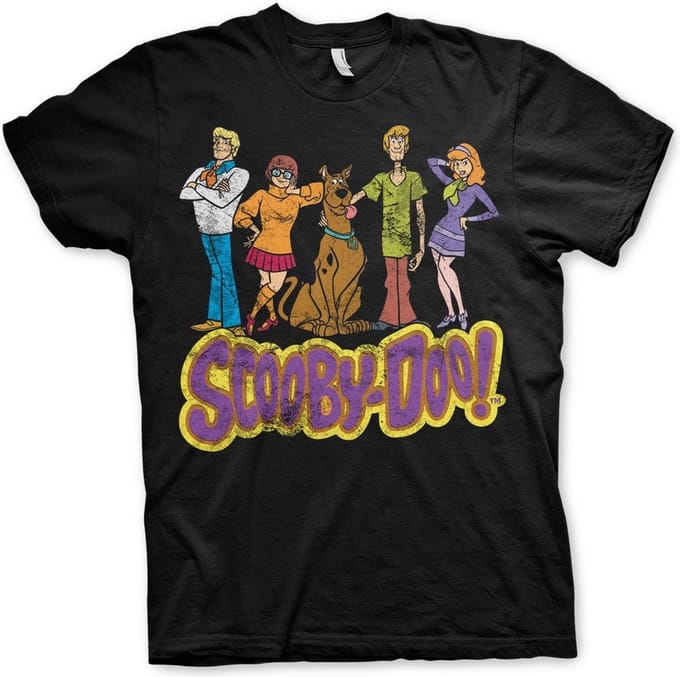 ScoobyDoo Heren Tshirt -L- Team Distressed Zwart
