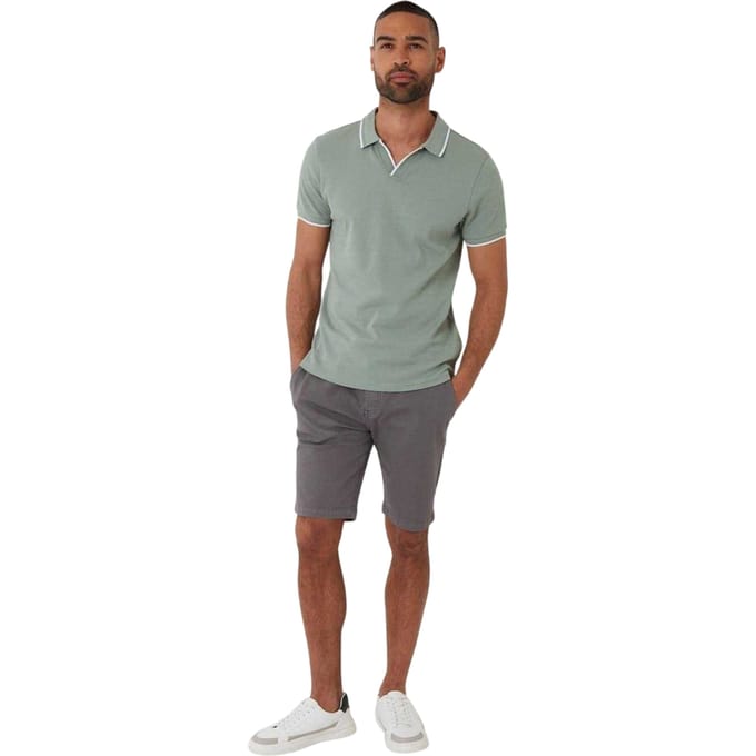 Threadbare Polo met kraag voor heren (Salie)