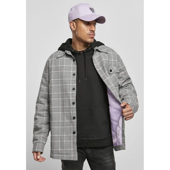 Cayler & Sons - Plaid Out Quilted Shirt Jacket - S - Zwart/Wit