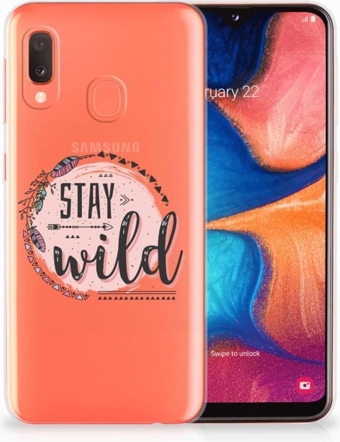 Samsung Galaxy A20e Telefoonhoesje met Naam Boho Stay Wild