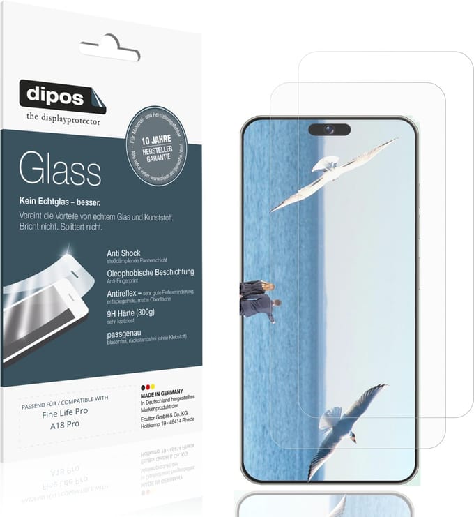 dipos – 2x Matte Pantserfolie geschikt voor Fine Life Pro A18 Pro | 9H Screenprotector