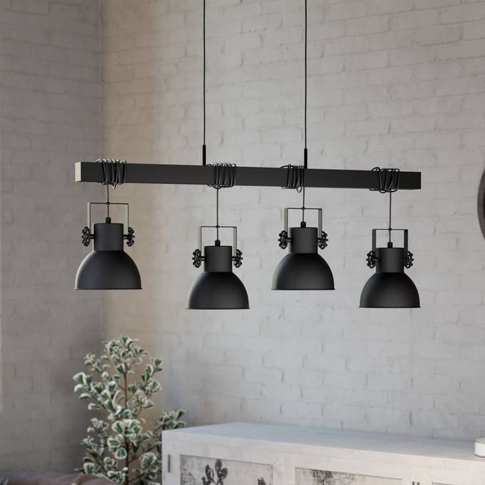 EGLO Shirebrook Hanglamp - E27 - 100 cm - Zwart