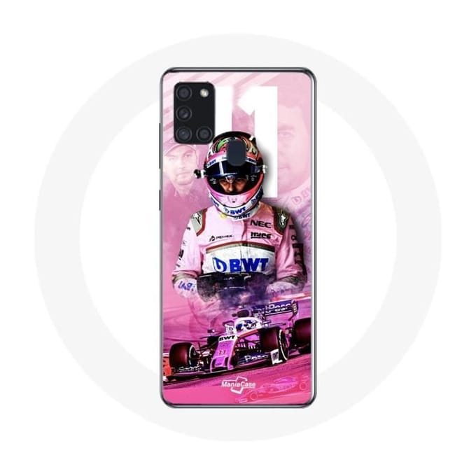 Hoesje - Formule 1 - Samsung Galaxy A21S - Sergio Pérez - Flexibel - Roze roze