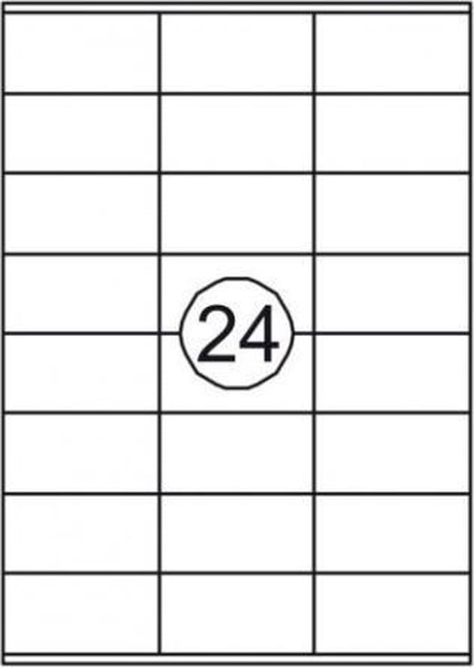 A-Series zelfklevende etiketten - 70x37mm - wit - 24 etiketten per vel - 100 vellen