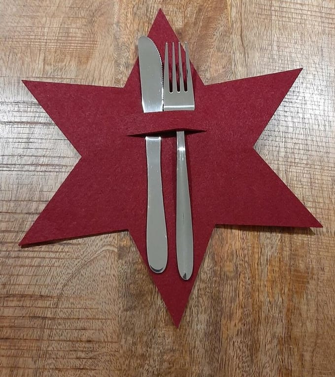 Cosy @ Home Ster Cutlery Bordeaux 25x28,5xh,3cm Vilt