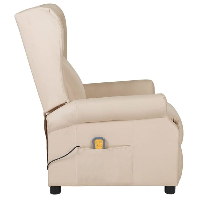 vidaXL - Massagestoel - stof - crèmekleurig