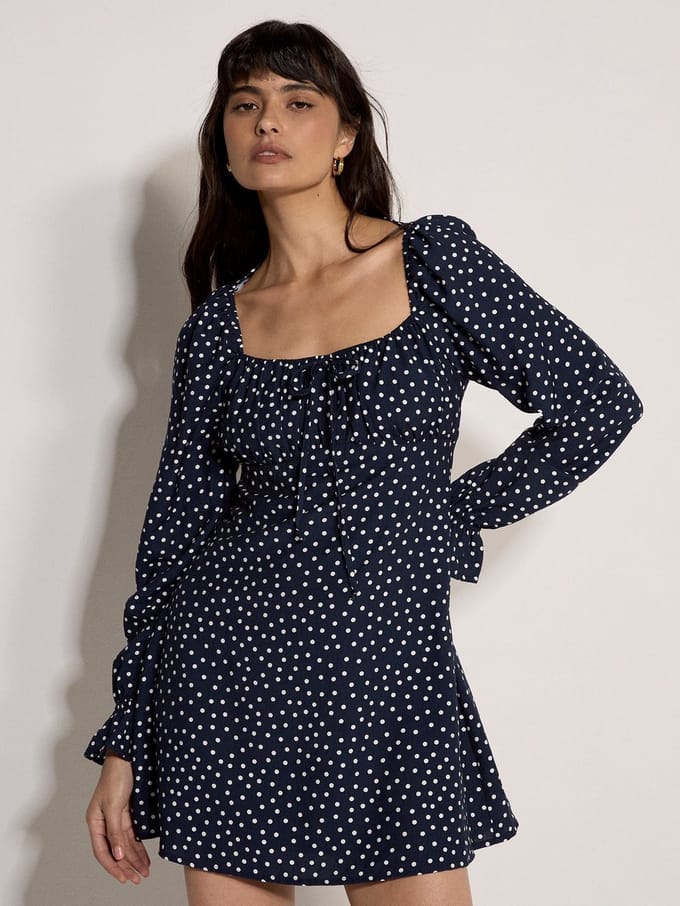 Mini-jurk met stippenprint