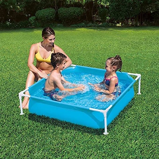 Klein vierkant zwembad 122 x 122 x 30 cm voor kinderen