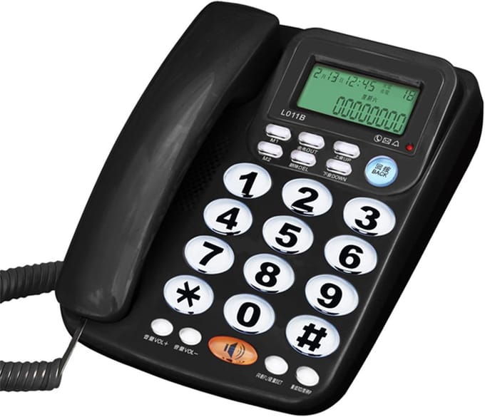 Vaste Telefoon - Thuis Telefoon Kantoor - Efficiënte Communicatie - Groot Verlicht Display - Niet gespecificeerd - Zwart