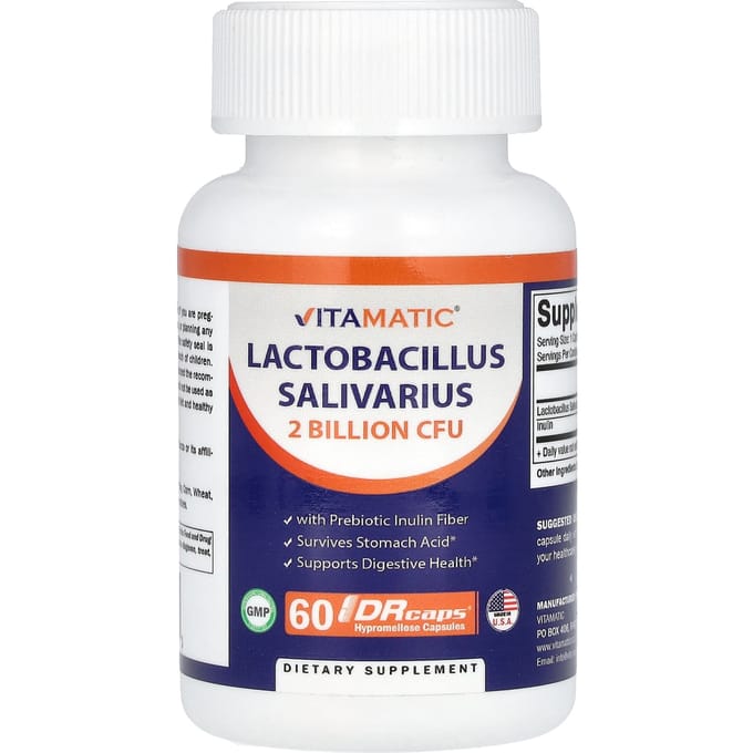 Vitamatic, Lactobacillus salivarius, 2 miljard CFU, 60 DR-capsules