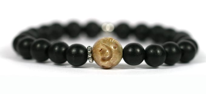 Heaven Eleven Men - Zwart hout - 10mm - speksteen - 19cm
