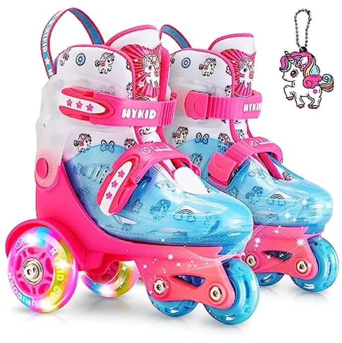 Verstelbare Rolschaatsen voor Peuters 3-9 Jaar met Verlichting en 3-Puntsbalans