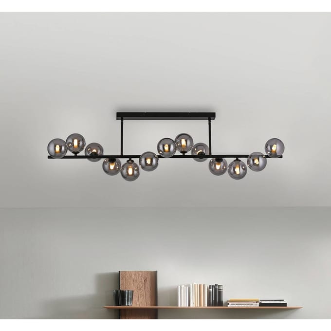 SCHÖNER WOHNEN-Kollektion Schöner Wohnen Plafondlamp Dubai, rookglas, 13-lichts, G9