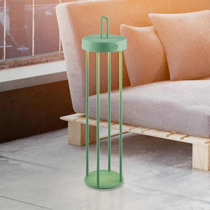 JUST LIGHT. GmbH JUST LIGHT. Anselm LED tafellamp, groen, 50 cm, ijzer