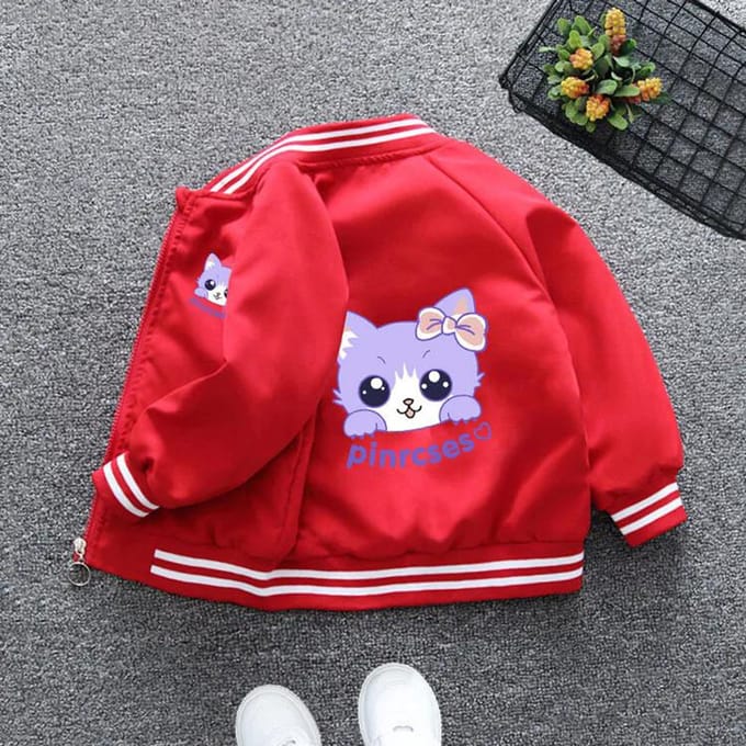 Windjack Meisjes' Cartoon Meisjes' Herfstjas Jas Meisjes' Hardshell Jas 80 rood