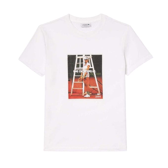 Lacoste Dames/Dames Bedrukt Piqué T-shirt (Wit)