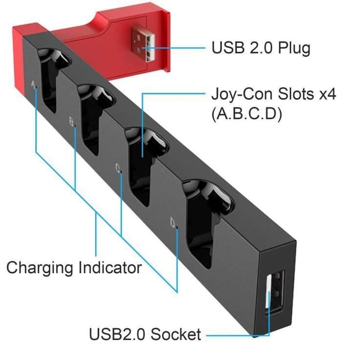 Jeux vidéo,Station de charge de contrôleur Joy Con pour Nintendo Switch,support de Station de charge pour console - Type For Joycon