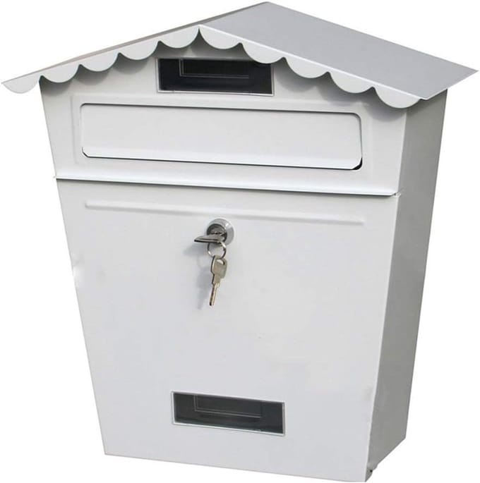 Brievenbus Muurbevestiging - Postbak Buiten - Post Ontvangen - Grote Capaciteit - 335x132x357MM - Wit
