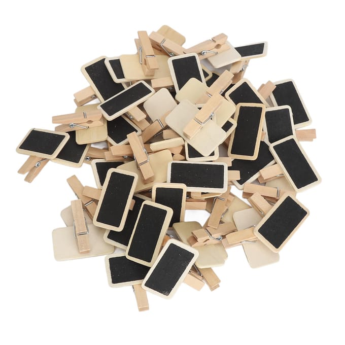 50 stuks Miniatuur Schoolbord Borden met Klem Herbruikbare Evenement Decoraties Houten Miniatuur Schoolbord beige