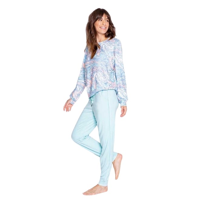 PJ Salvage Dames/Dames Watercolour Relaxed Fit T-shirt (Wit)