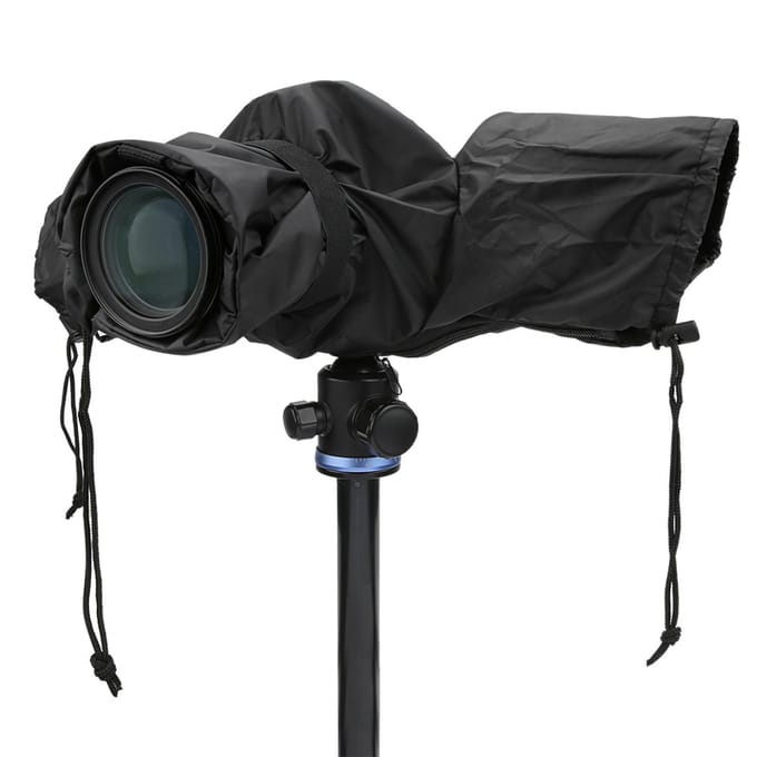 Universele Waterdichte Nylon Regenhoes Hoes Fotografie Accessoires voor DSLR Camera black