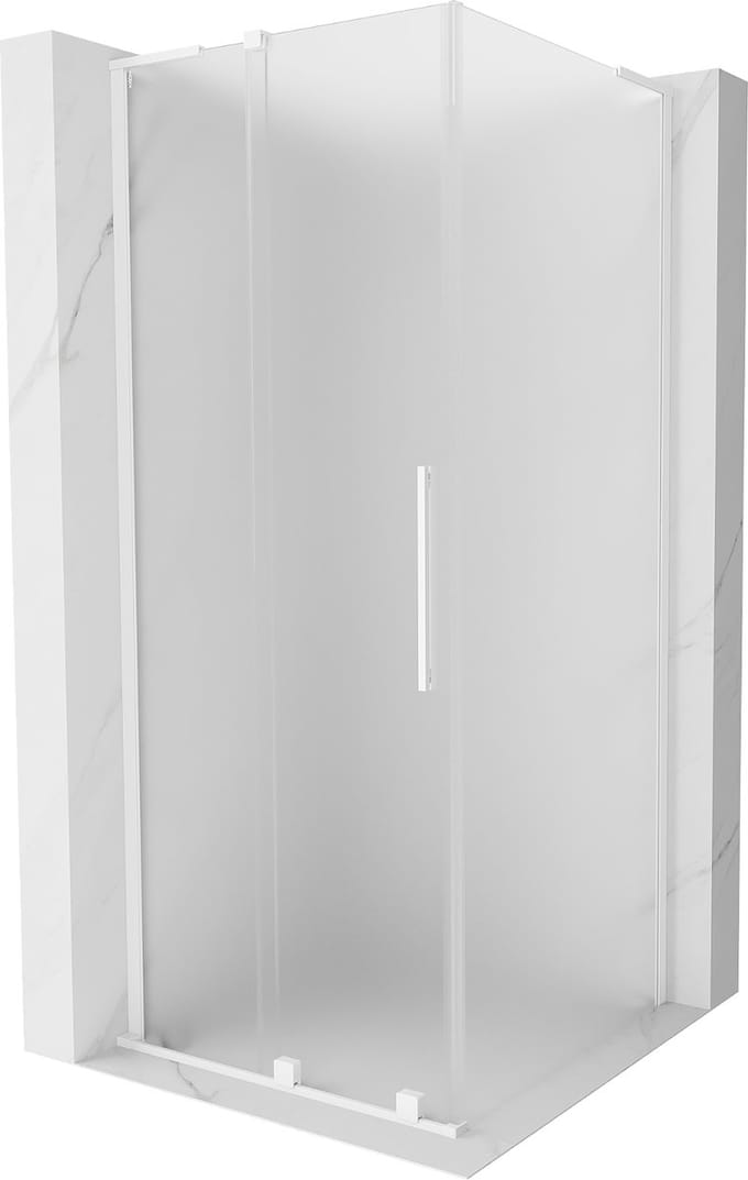 Mexen Velar L schuifdouchecabine 100 x 100 , matglas, wit - 871-100-100-33-20