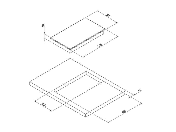 CAN PI3050 inductie Kookplaat met 2 Zones inbouw