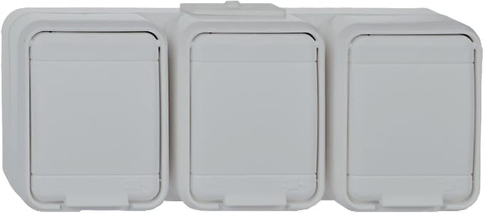 Stekkerdoos 3-voudig - Verlengdoos - Elektriciteit Verdelen - Voorbekabeld - 16A 250V - Lichtgrijs
