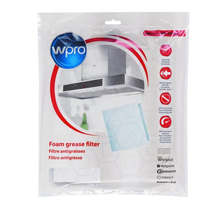WPRO Afzuigkapfilter 47x97cm (140 g/mA²)
