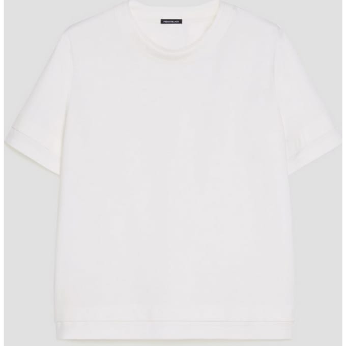 t-shirt boxy fit vrouw wit