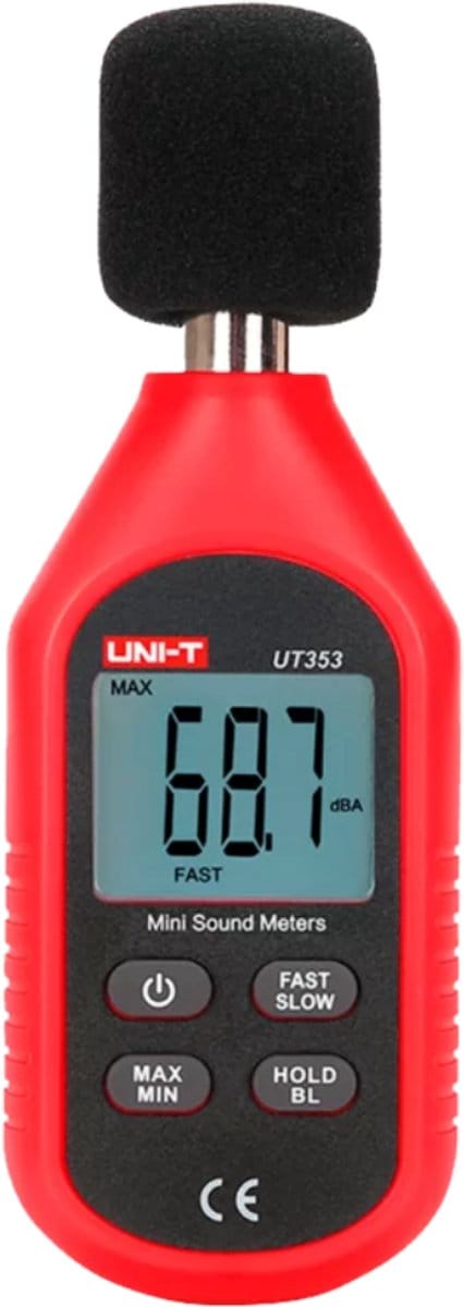 UNI-T UT353 geluid decibel meter met condensator microfoon en LCD display