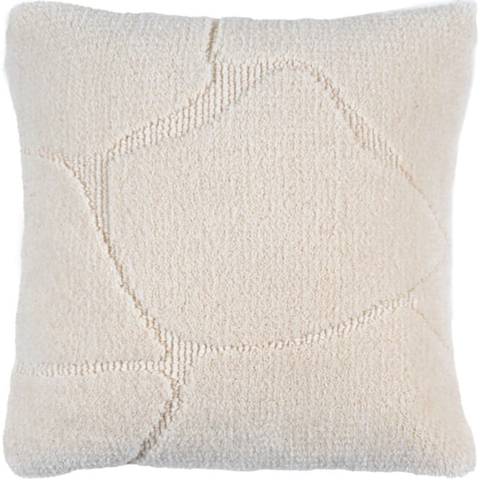 Kussen Navi Naturel 45 x 45 cm - Luxe Wollen Sierkussen met Organisch Patroon