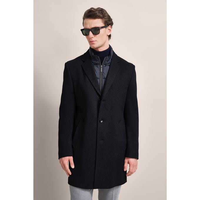 Bugatti Herren Mantel met giletflap