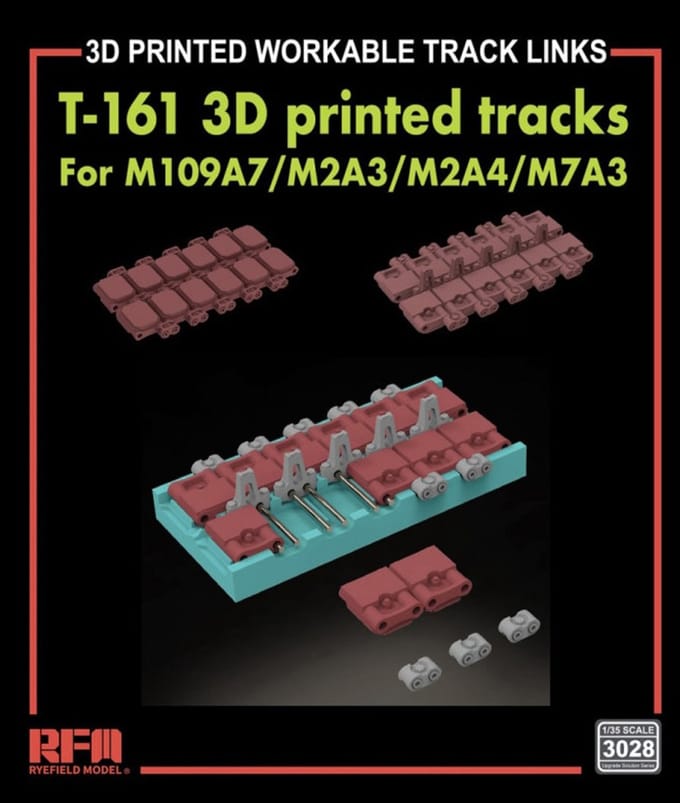 Rye Field Model Modelbouwpakket - 3028 T-161 werkbare tracks (3D-geprint) voor M109A7/M2A3/M2A4/M7A3 Accessoires set - 1:35 - Modelbouw