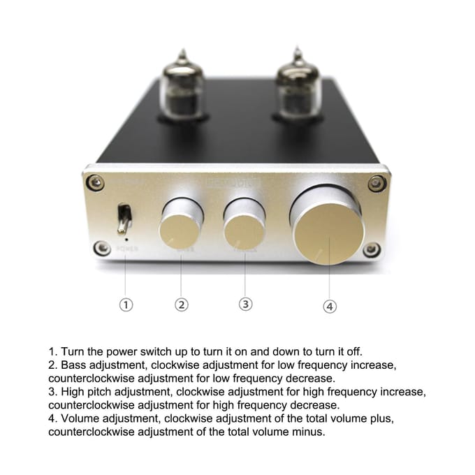 JC-AUDIO TUBE05 BT Décodeur Préamplificateur à tube Décodeur audio Récepteur audio BT avec préampli à tube US argenté