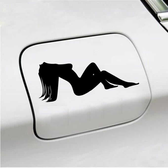 Bumpersticker - Dame - 7,3 X 18 - Zwart