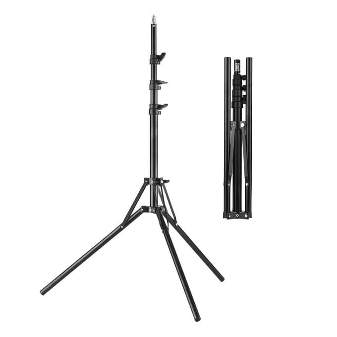 Fotografieverlichtingstatief Stuido Lichtstatief Metalen Ringlichtstatief 200 cm/78,7 inch Max. zwart