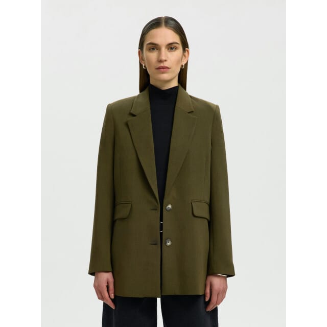 Selected Femme slwrita ls relaxed blazer mel noos 16094205 fir green
