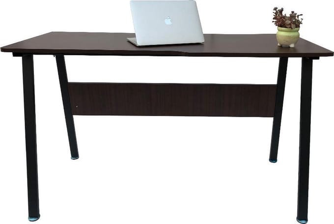 Computertafel  bureau Stoer - industrieel vintage - 130 cm breed - zwart metaal bruin hout