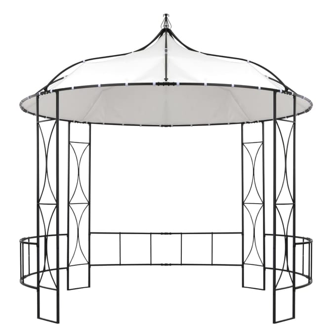 vidaXL - Prieel - rond - 300x290 - cm - wit