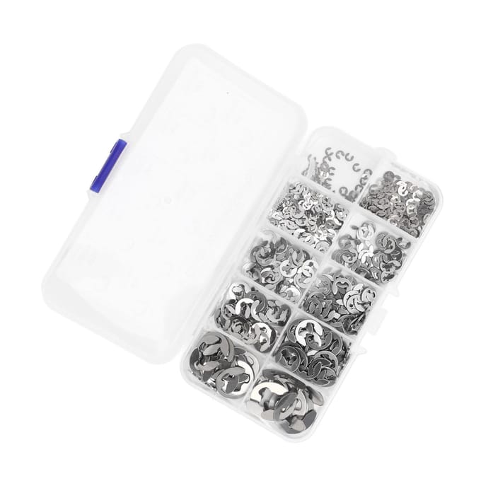 580 stuks E Circlip Ringen Set met Opbergdoos Roestvrij Staal Stevige Bevestiging E Type Borgring